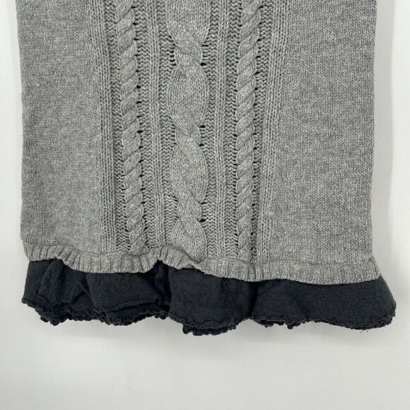 Anthropologie Moth Cable Knit Tunic Sweater Sleeveless Gray Wool Blend Size S - Picture 8 of 9